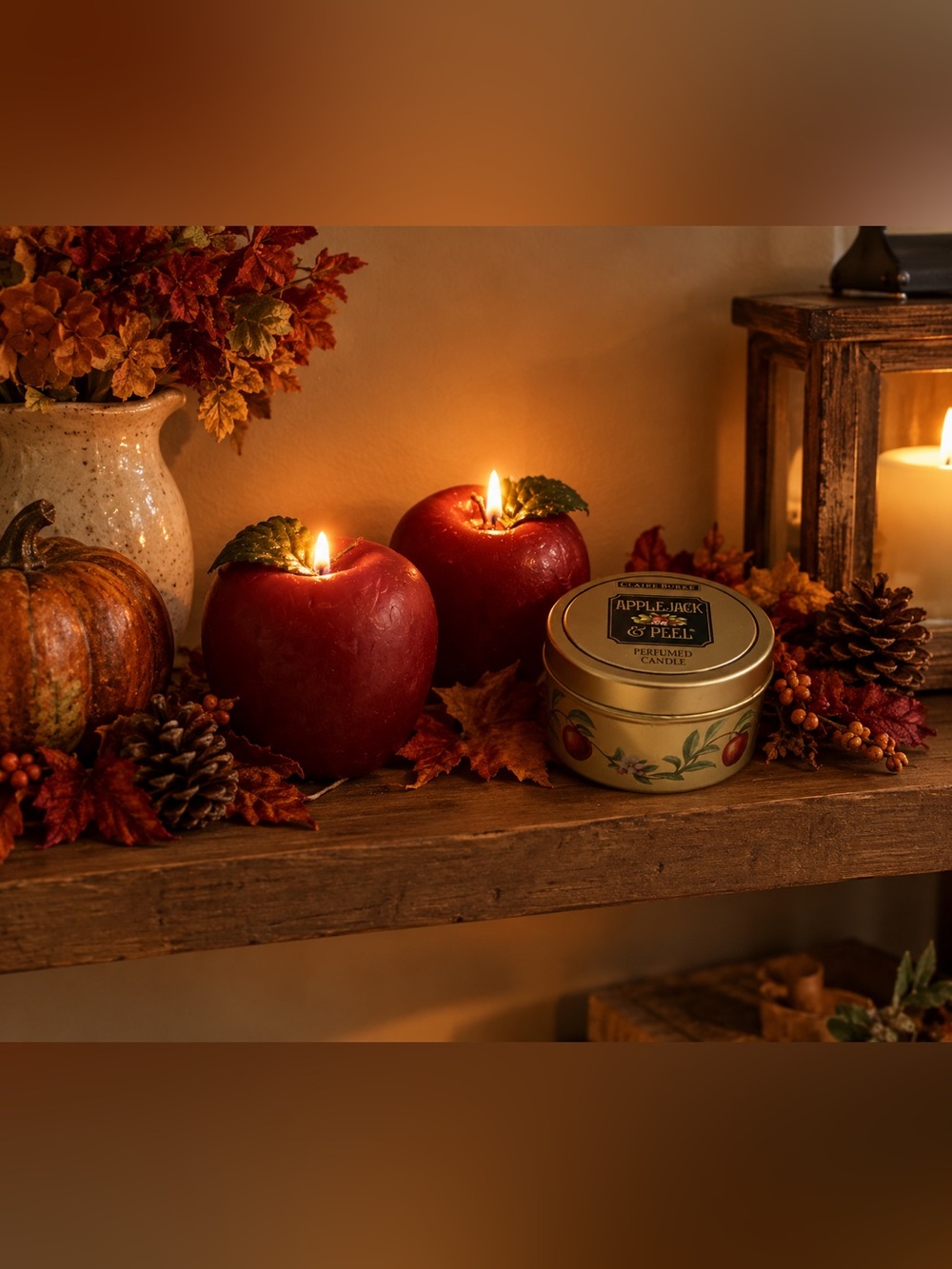 Scented Candle Tin W 2Apple Candles 3pieces in Total All New